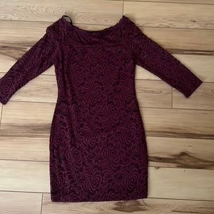 Burgundy lace dress